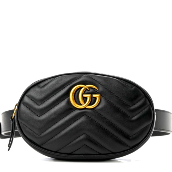 Gucci Handbags - Gucci GG Marmont Black Belt Bag